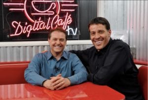 Tony Robbins and Mike Koenigs at Digital Cafe Studios