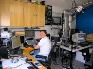 Mike Koenigs at his home garage studio