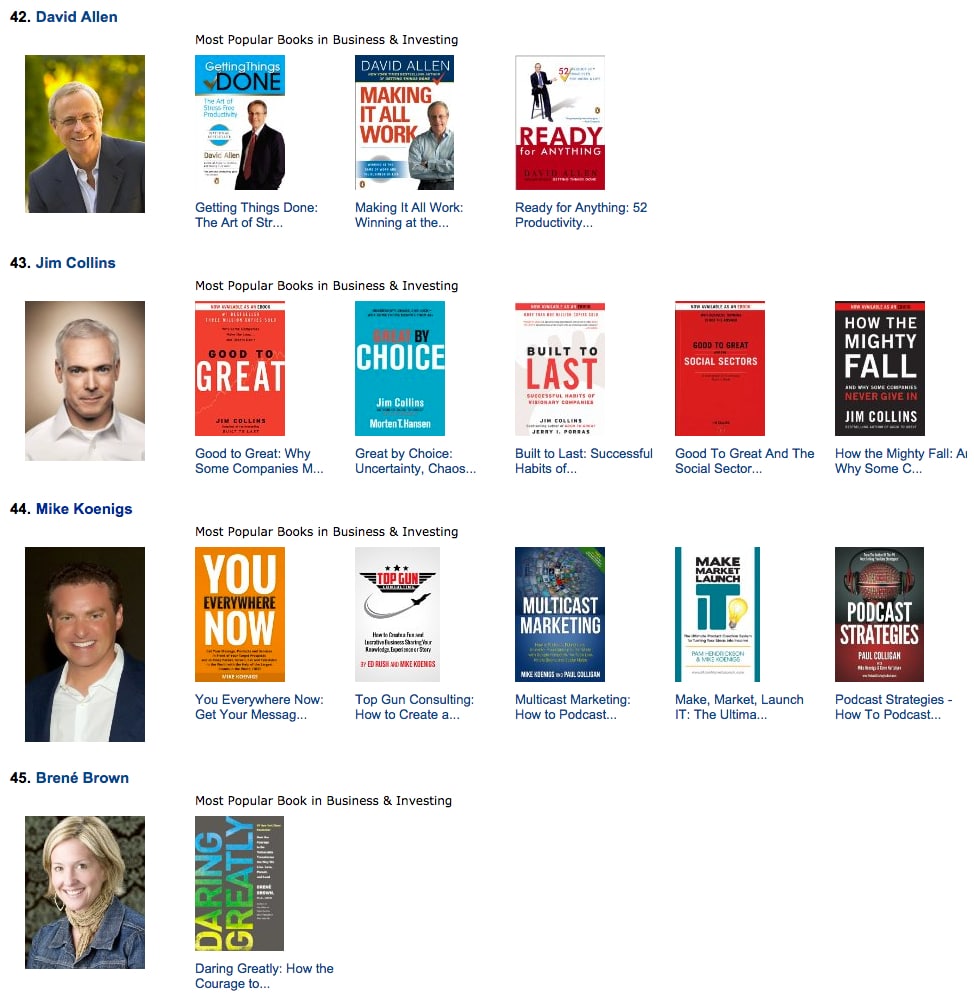 Day 1 - 44 top authors in business