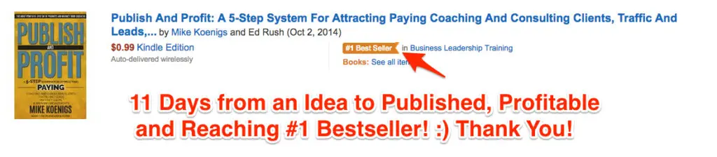 Publish and Profit is an Amazon #1 Bestseller!